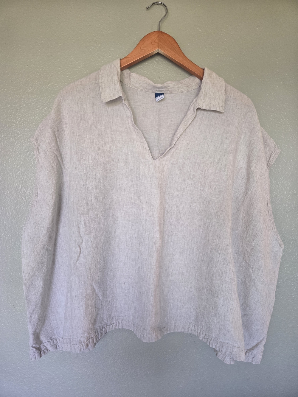 Old Navy Light Beige Linen Sleeveless Top, Beach, Chic, Capsule, Classic, 4X